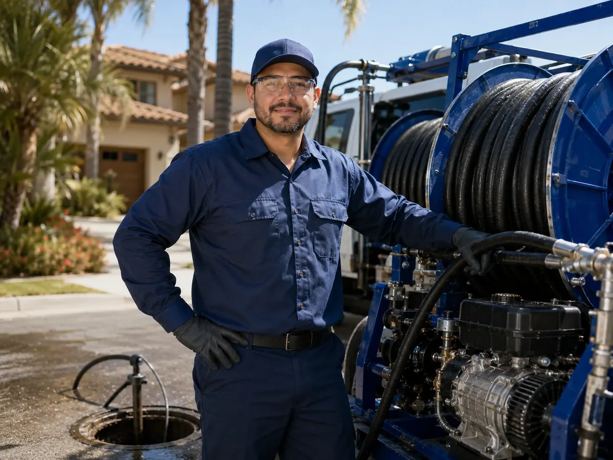 Hydro jet sewer cleaning in Pixley