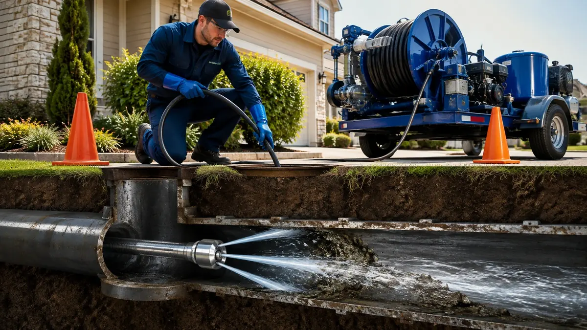 Main Sewer Line Hydro Jet Cleaning in Pixley
