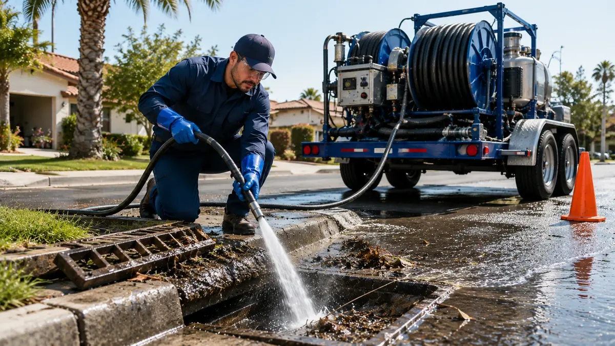 Storm Drain Hydro Jet Cleaning in Pixley