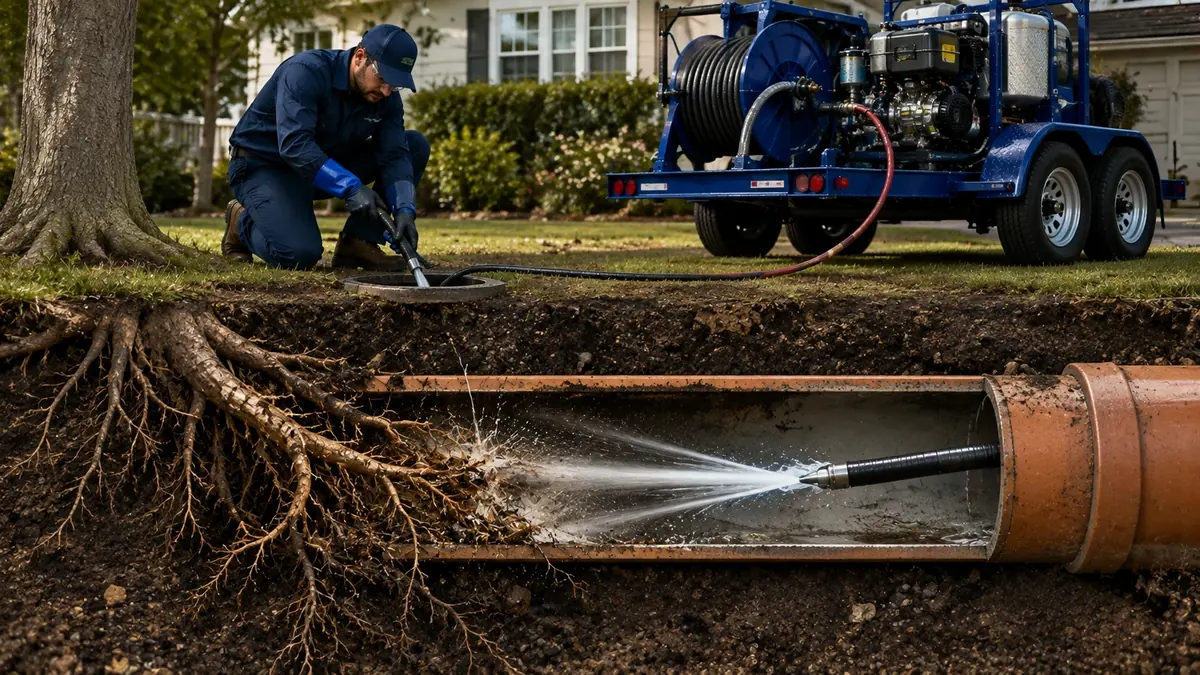 Tree Root Removal with Hydro Jetting in Pixley